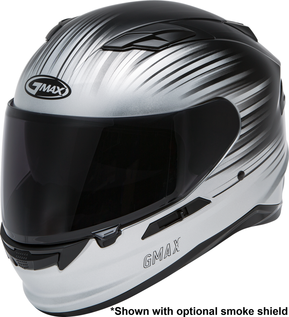 GMAX Ff-98 Full-Face Reliance Helmet Matte Silver/Black Lg F1982876-ECE