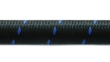 Vibrant -12 AN Two-Tone Black/Blue Nylon Braided Flex Hose (5 foot roll) 11992B