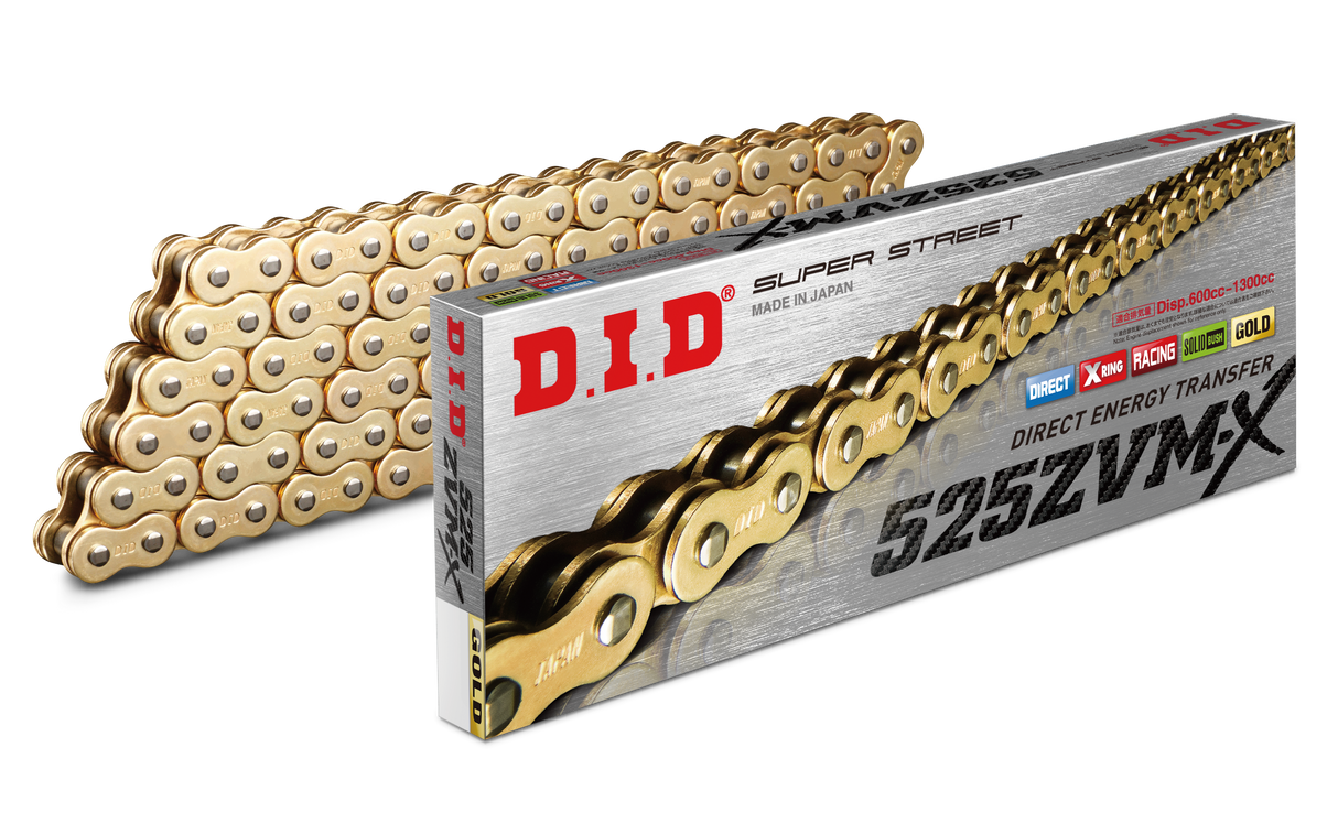 D.I.D Super Street 525zvmxg-100l X-Ring Chain Gold 525ZVMXG100Z