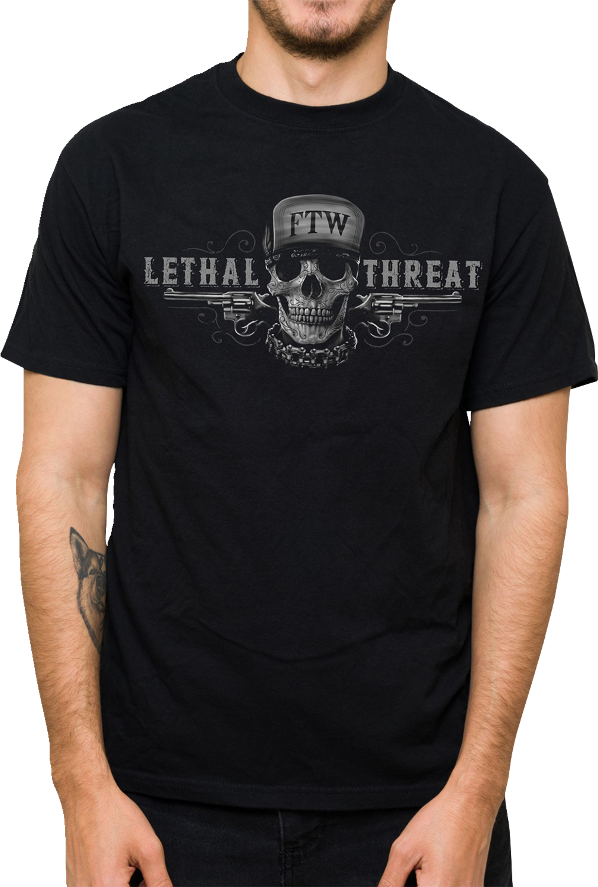 LETHAL THREAT Freund oder Feind T-Shirt - Schwarz - Groß LT20904L 