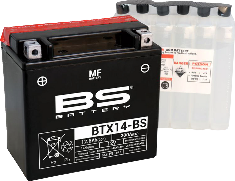 BS BATTERY Battery - BTX14-BS (YTX) 300604