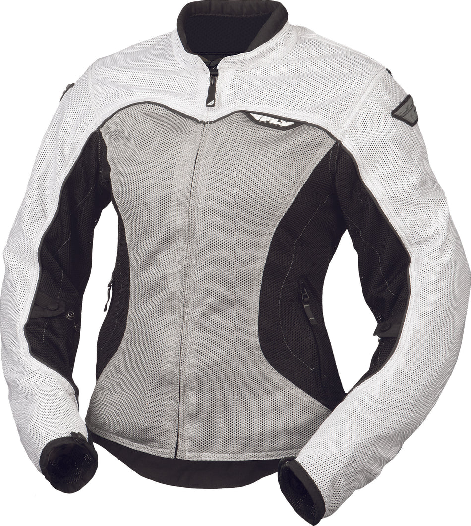 FLY RACING Women's Flux Air Mesh Jacket White/Silver Lg #5948 477-8037~4