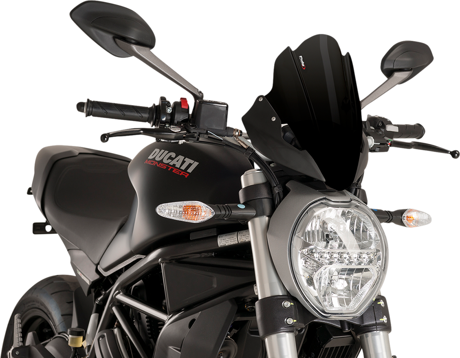 PUIG HI-TECH PARTS Race Windscreen - Black - Tour - Ducati 8900N
