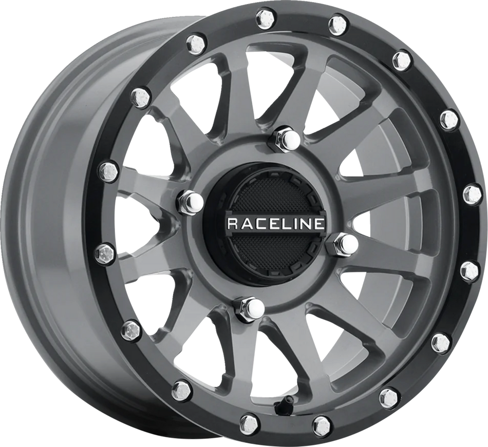 RACELINE WHEELS Wheel - Trophy - Simulated Beadlock - Front/Rear - Stealth Gray - 14x7 - 4/110 - 5+2 (+10 mm) A95SG-47011+10