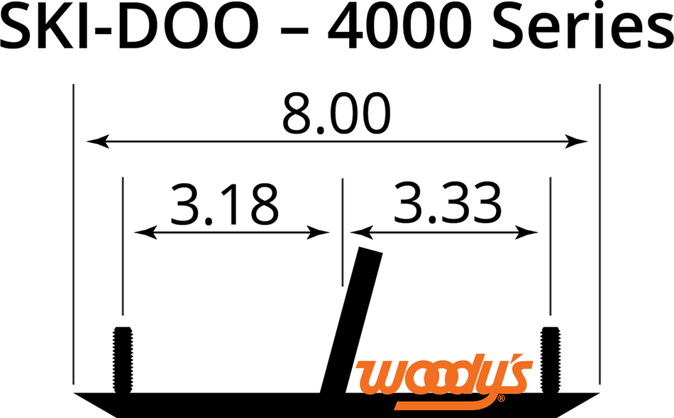 WOODY'S Mini Sled Runner - 4" - 60 SXS-4000
