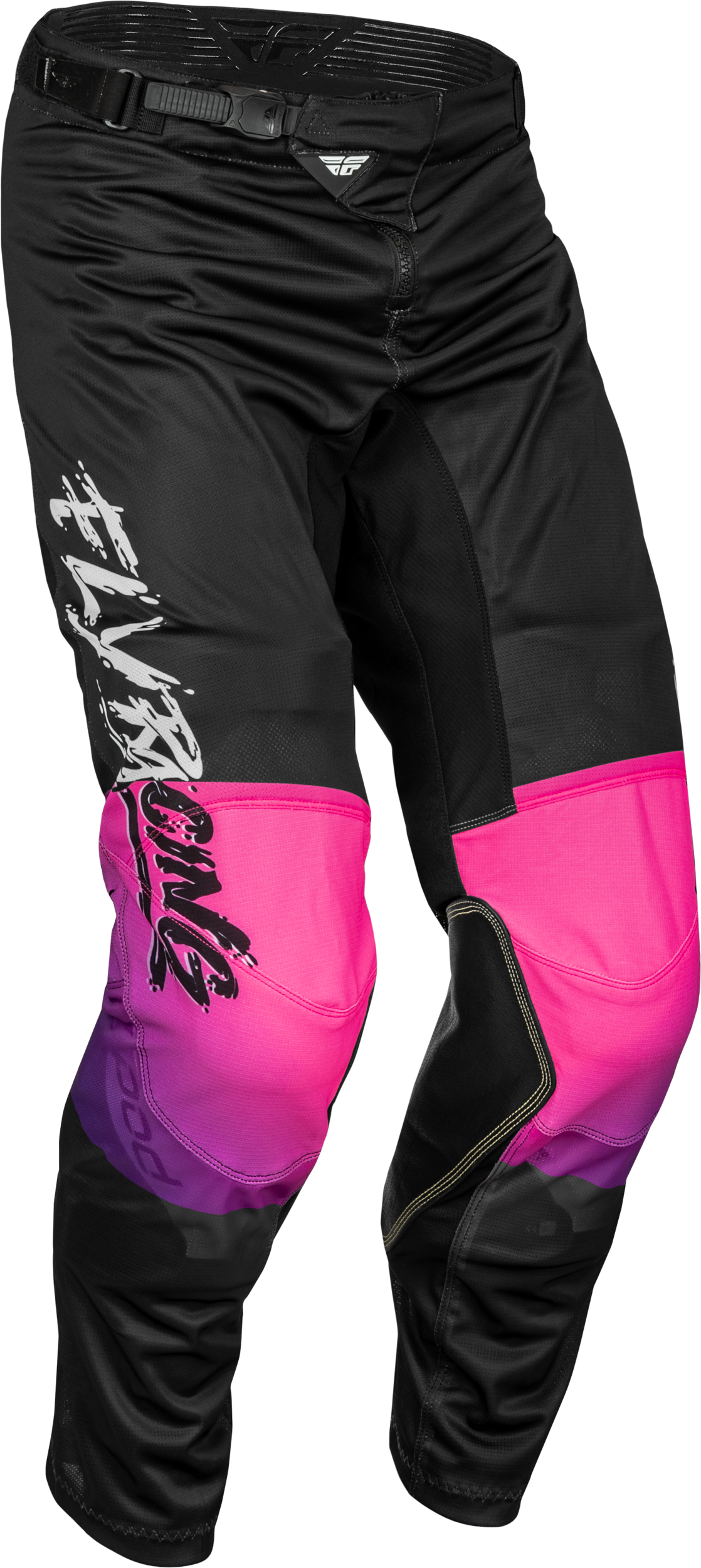 FLY RACING Youth Kinetic Mesh Khaos Pants Black/Purple/Pink Sz 22 377-34022