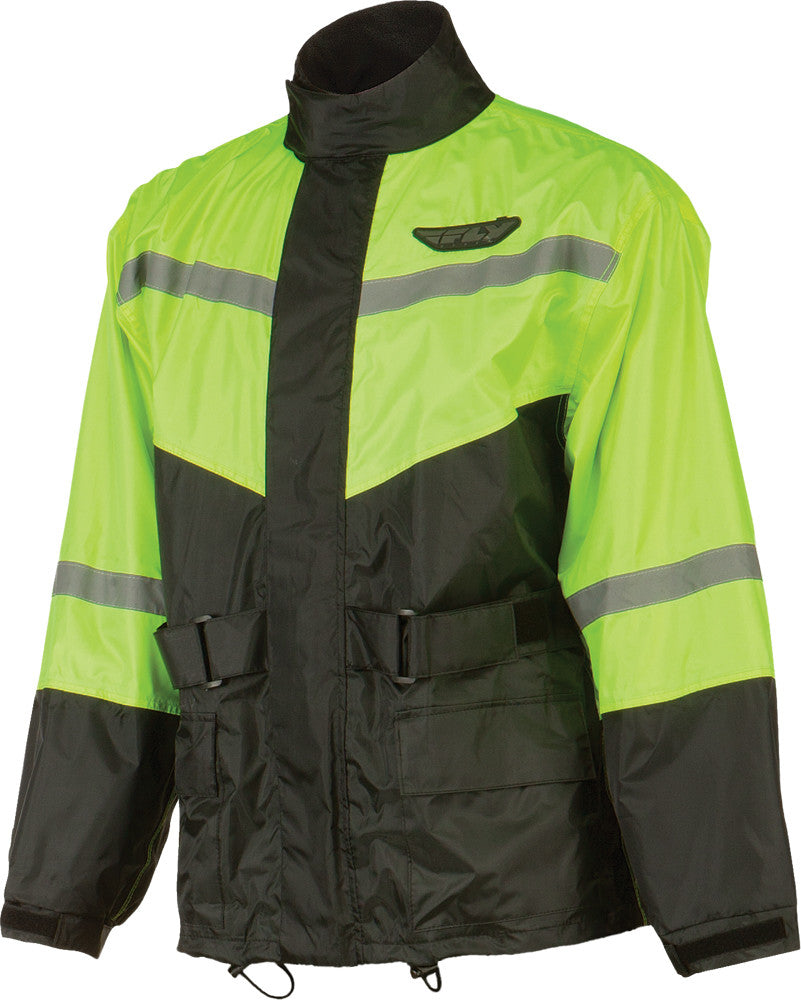 FLY RACING 2-Piece Rain Suit Black/Hi-Vis 2x #6016 478-8015~6