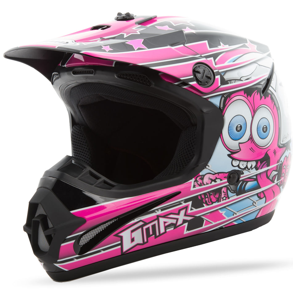 GMAX Youth Gm-46.2y Superstar Helmet Black/Pink Yl G3465402 TC-14