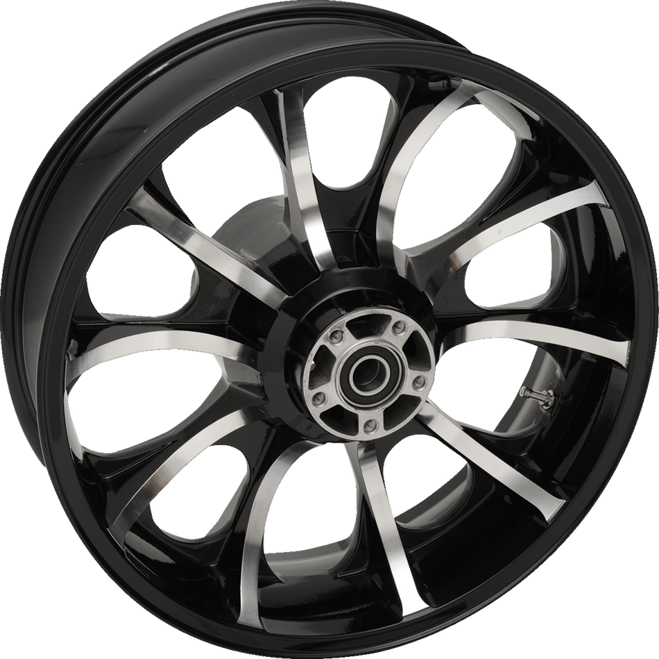 COASTAL MOTO Rear Wheel - Largo 3D - Single Disc/ABS - Black Cut - 18"x5.50" - '09+ FL 3D-LGO185BC-ABS