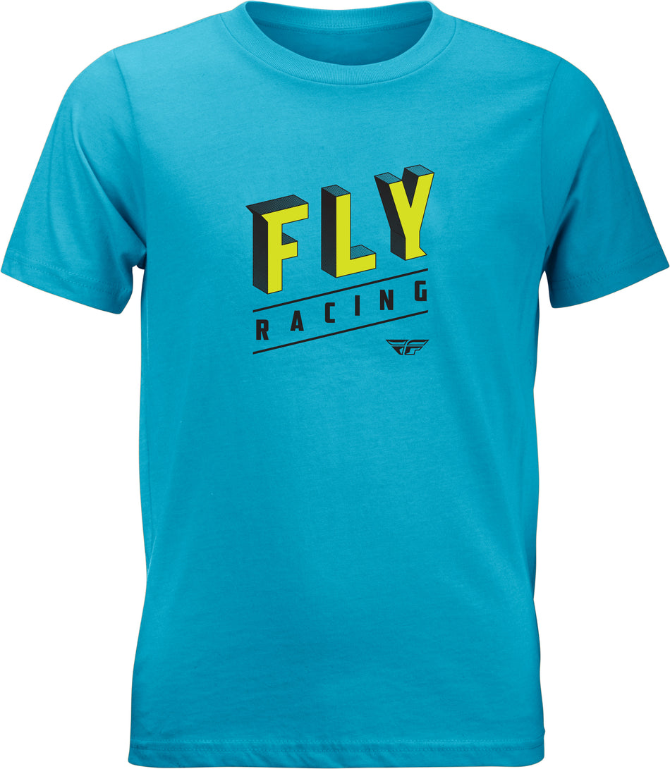 FLY RACING Youth Fly Dimensions Tee Turquoise Yl 352-1105YL