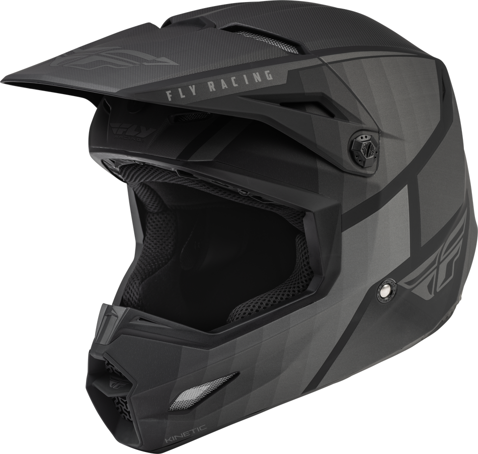 FLY RACING Youth Kinetic Drift Helmet Matte Black/Charcoal Ys 73-8640YS