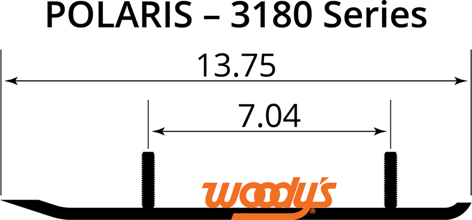 WOODY'S Top-Stock Hard Surface Bar - 4" - 60 HSP-3180