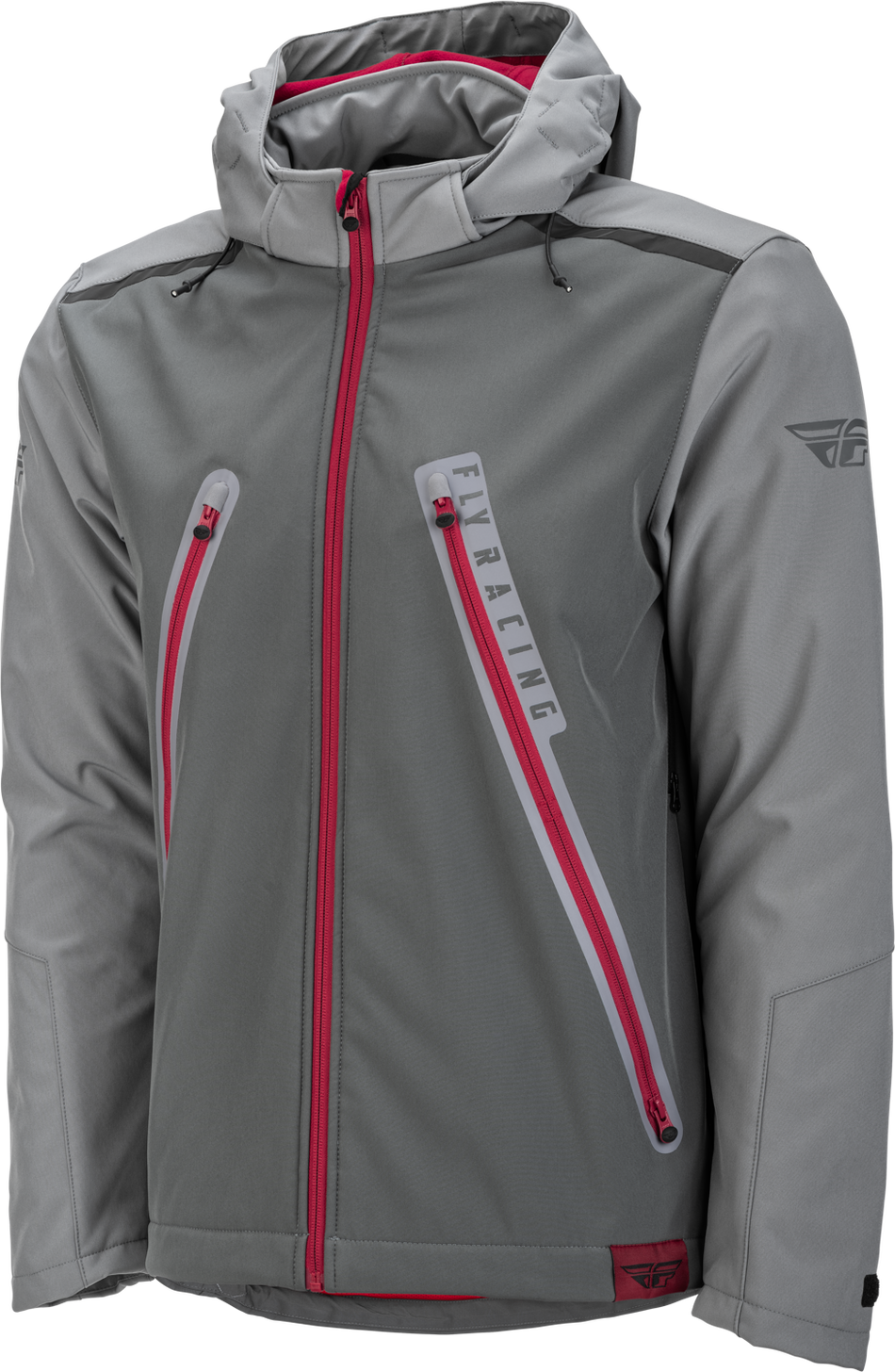 FLY RACING Carbyne Jacket Grey/Red Lg 477-4091L