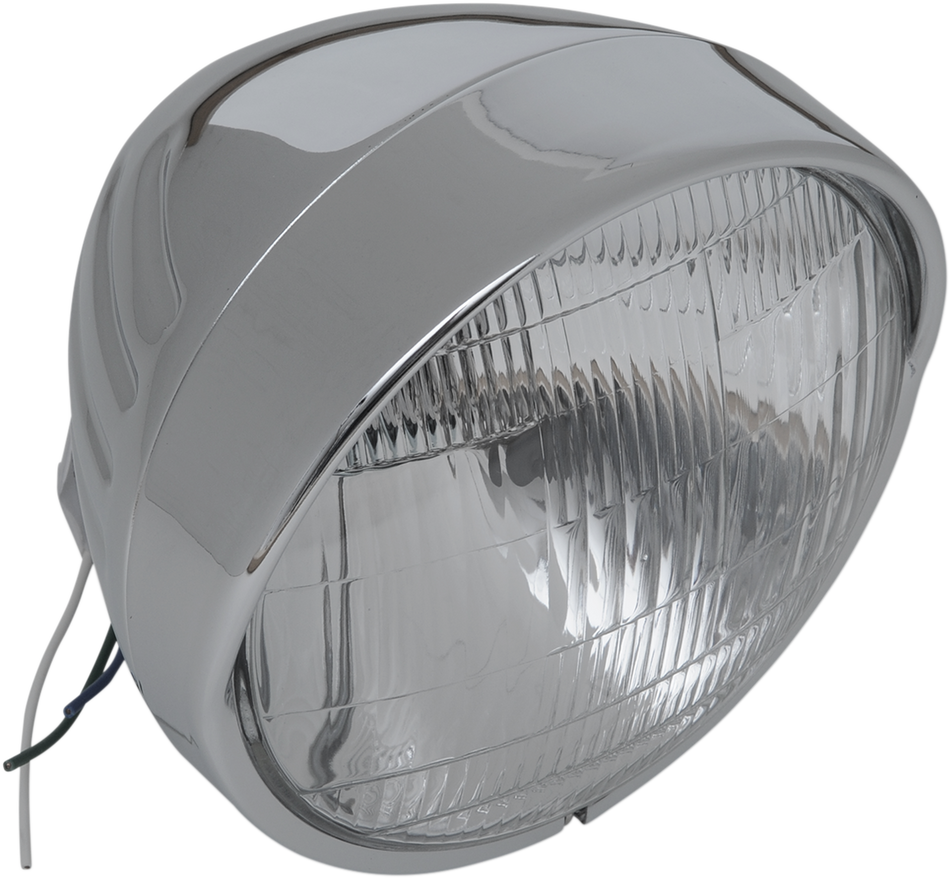 DRAG SPECIALTIES Headlight with Visor 6-1/2" - Grooved 20-0338-BXLB1