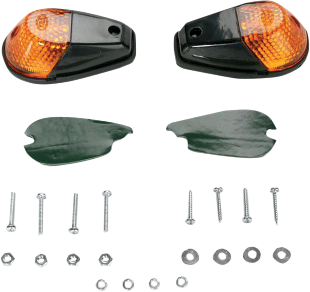 K&S TECHNOLOGIES Flush Mount Marker Lights - Black/Amber 25-8018