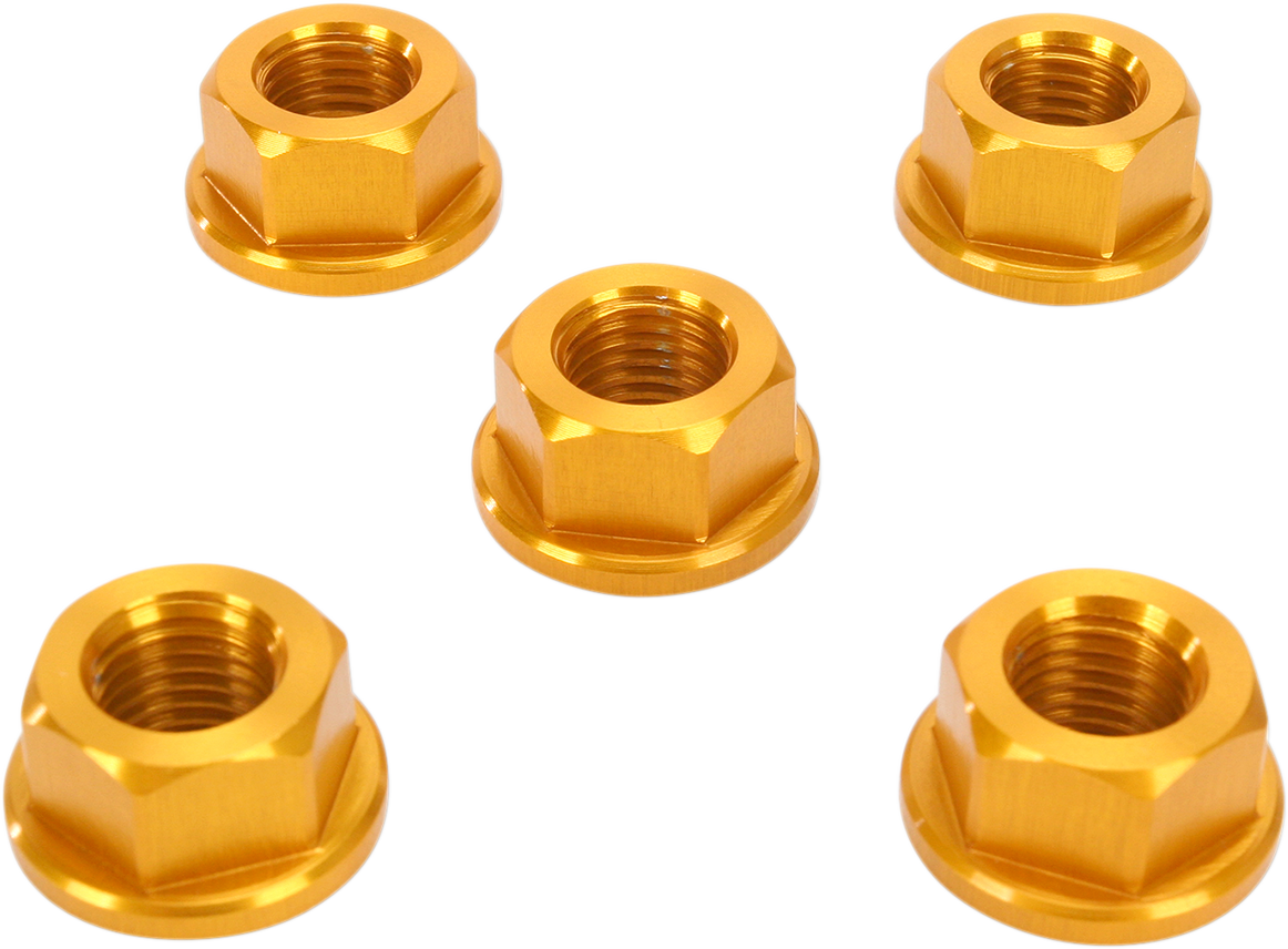 DRIVEN RACING Aluminum Sprocket Nuts - Gold - M10 x 1.25 DSN5GD