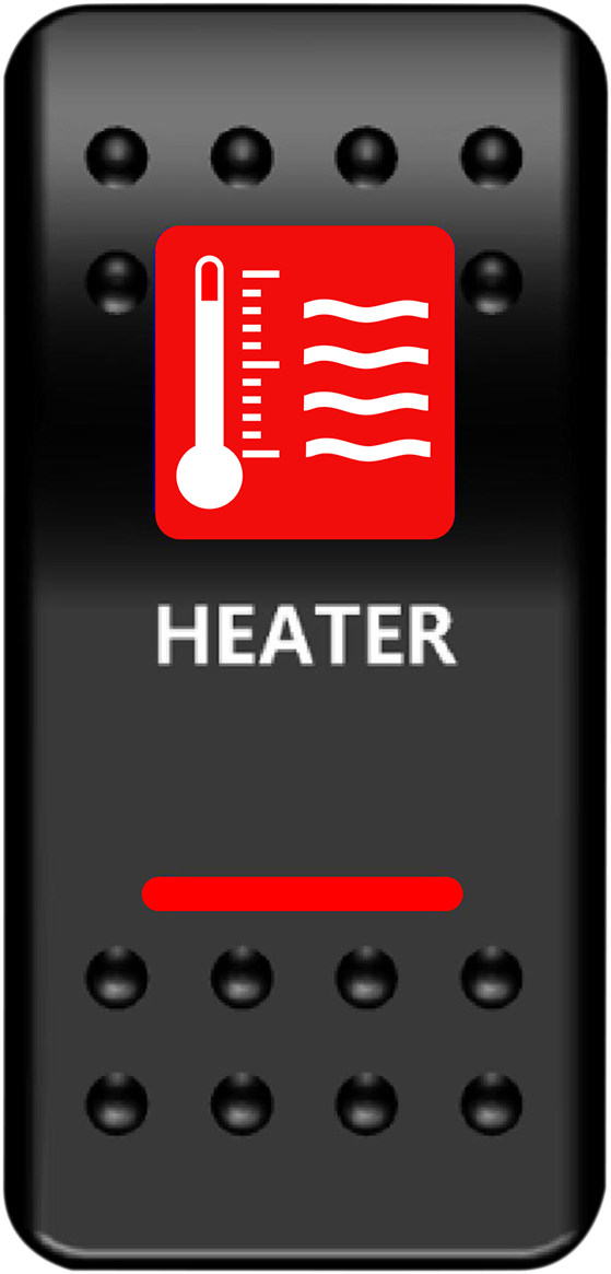 MOOSE UTILITY Rocker Switch - Heater - Red HTR-PWR-R