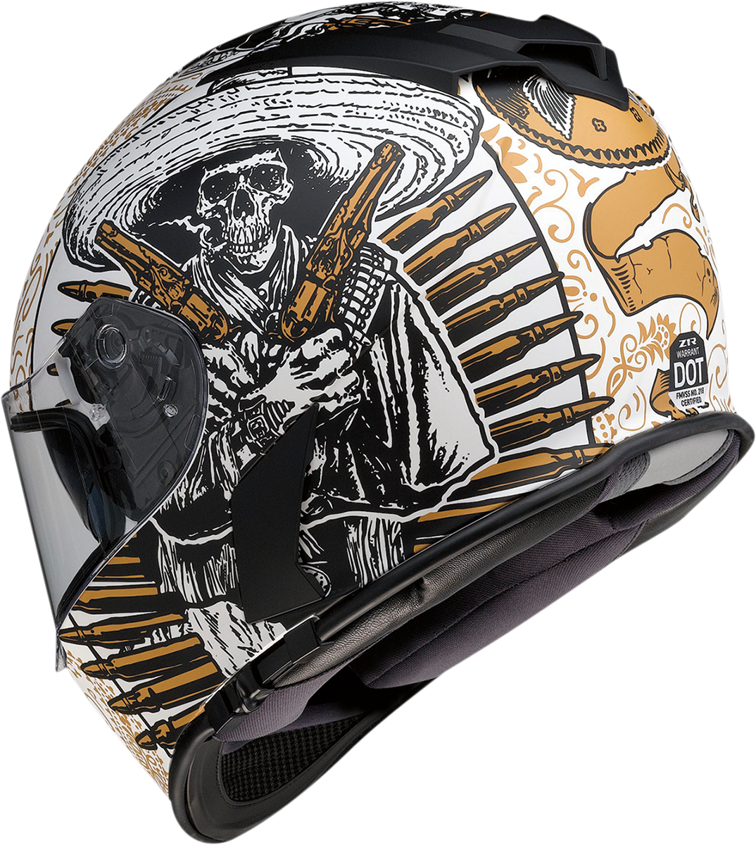 Z1R Warrant Helm - Sombrero - Weiß/Gold - Klein 0101-14165 