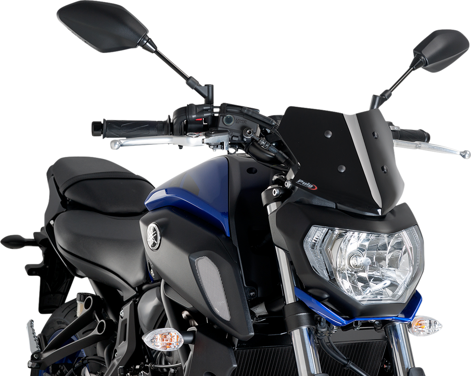 PUIG HI-TECH PARTS Naked Sport Windscreen - Black - Yamaha 9666N