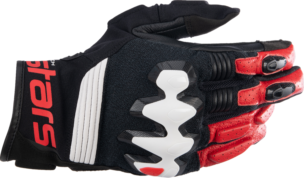 ALPINESTARS Halo-Handschuhe, Schwarz/Weiß/Leuchtend Rot, Größe S, 3504822-1304-S