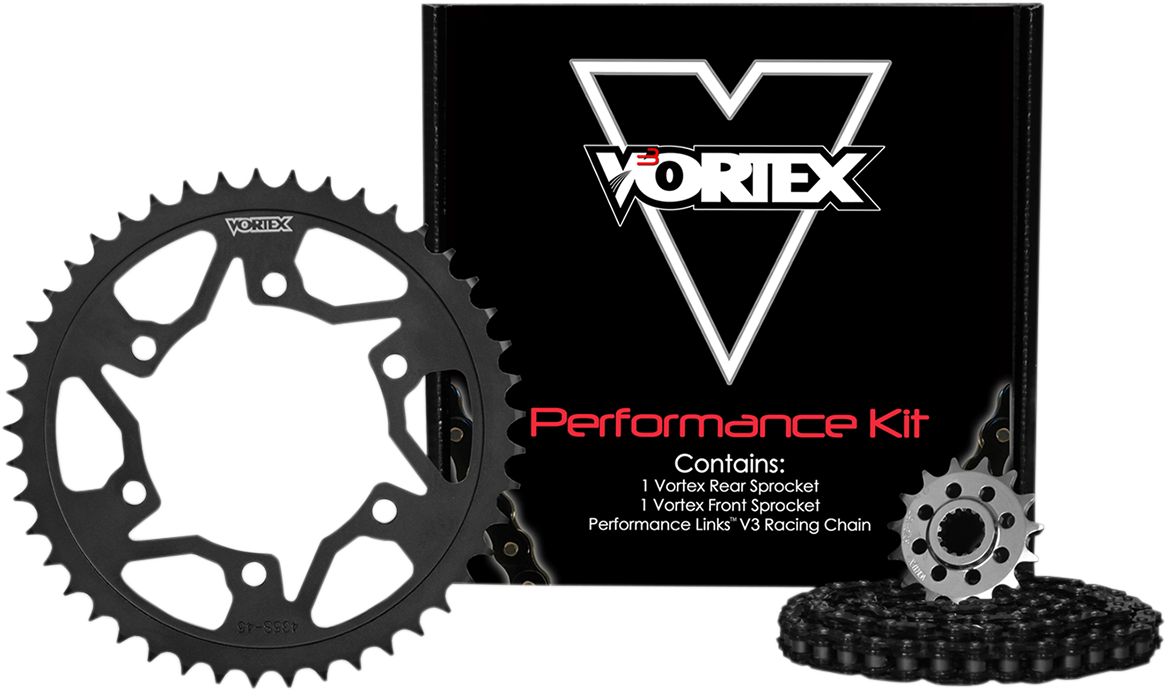 Kit de cadena de acero VORTEX - Negro CK6316 