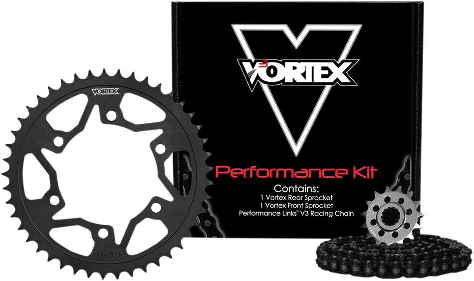 Kit de cadena de acero VORTEX - Negro NO PARA R1; EN REALIDAD 4 R1S CK6468 