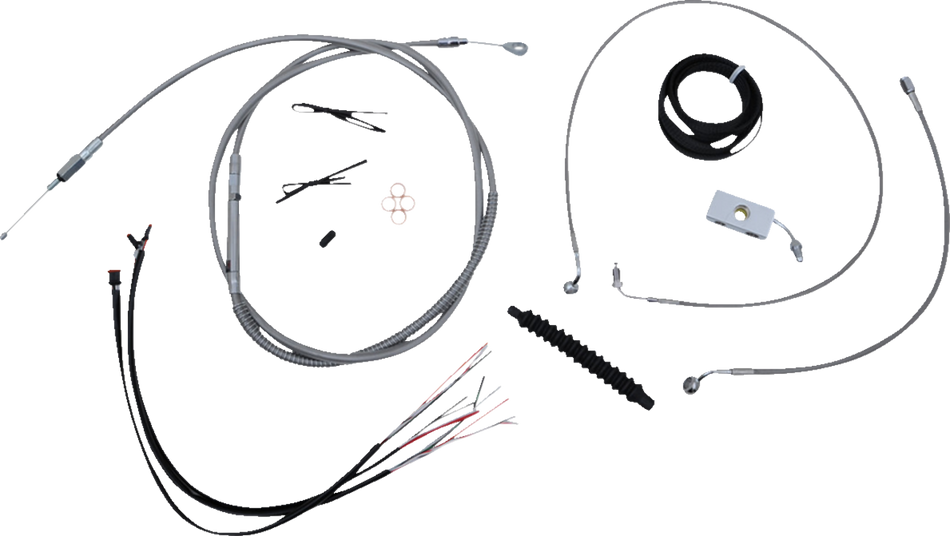 LA CHOPPERS Kit de cable de manillar/línea de freno - Conexión rápida - Completo - Perchas para monos de 12" - 14" - Inoxidable LA-8156KT2-13 