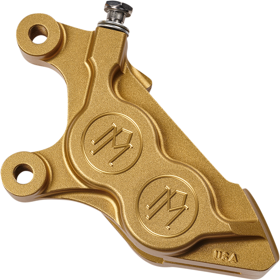 PERFORMANCE MACHINE (PM) 4-Piston Caliper - Gold Ops - Left Front 0052-2425-SMG