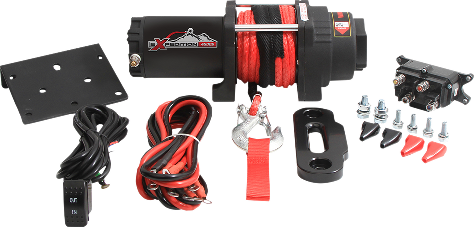 ALL BALLS Winch - 4500 LB - Synthetic Rope - 4 Bolt 431-01026