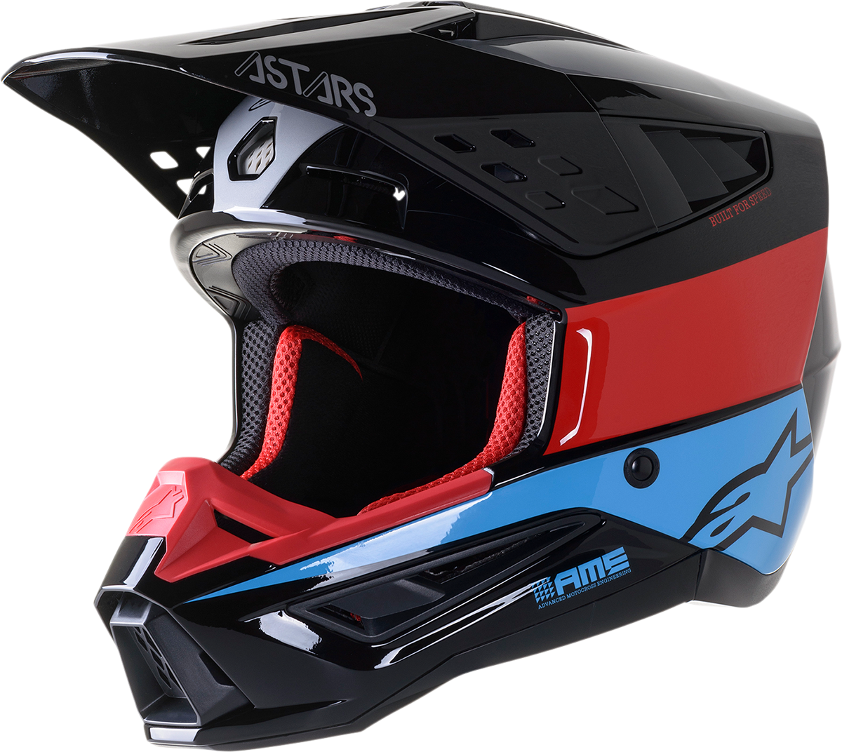 ALPINESTARS SM5 Helmet - Bond - Black/Red/Cyan - Medium 8303522-1377-MD