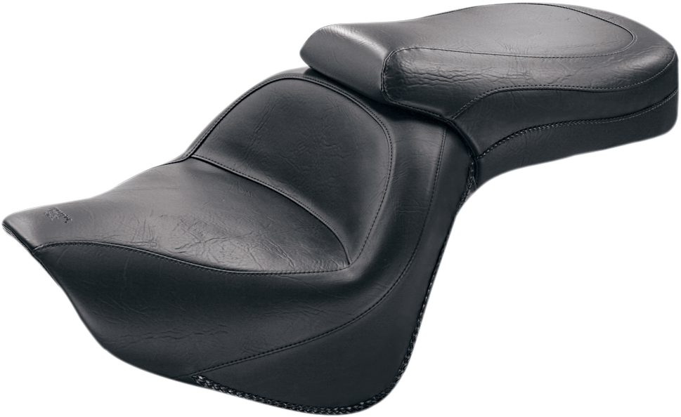 MUSTANG Seat - Vintage - Wide - Touring - Without Driver Backrest - One-Piece - Smooth - Black - VN900 76127