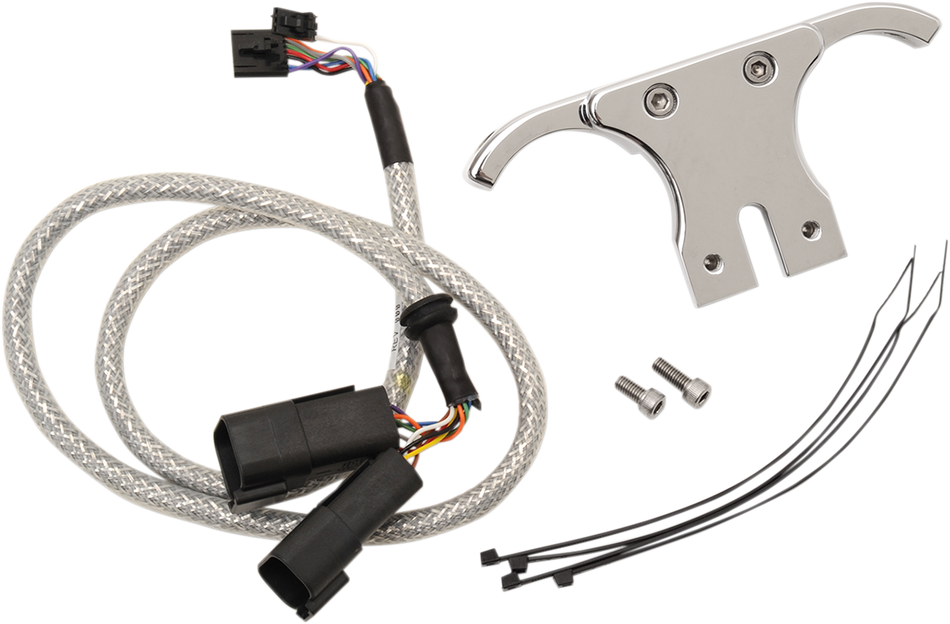 DAKOTA DIGITAL Chrome Handlebar Clamp Mount with T-Bar Drag Bar - Includes Wiring Harness AI-250