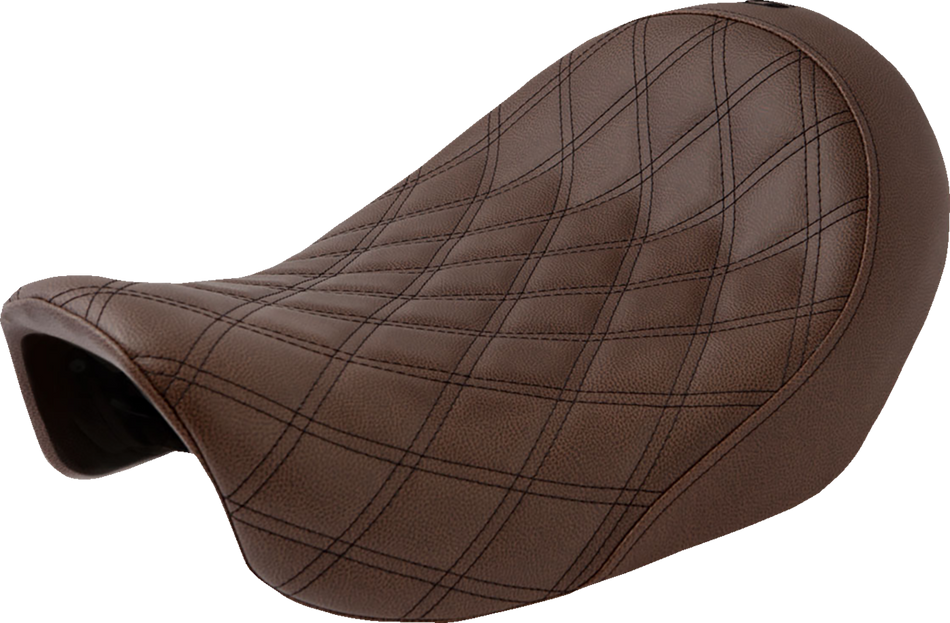 SADDLEMEN Renegade Solo Seat - Lattice Stitched - Brown - Dyna 806-04-002BLS