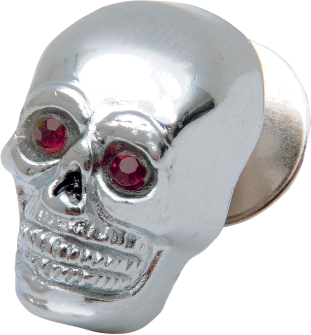 DRAG SPECIALTIES Calavera con Ojos Rojos - Pequeña - Cromo 74401R 