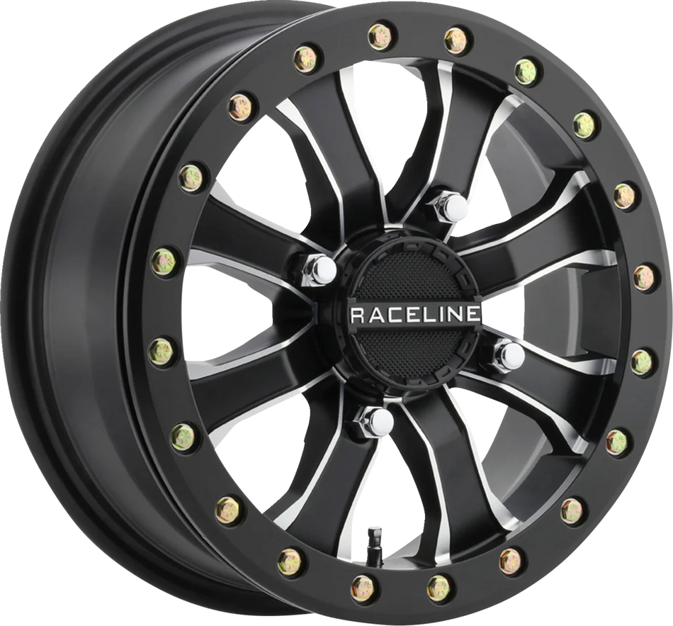 RACELINE WHEELS Wheel - Black Mamba - Beadlock - Front/Rear - Black/Machined - 15x6 - 4/137 - 5+1 A71MB-56037-51