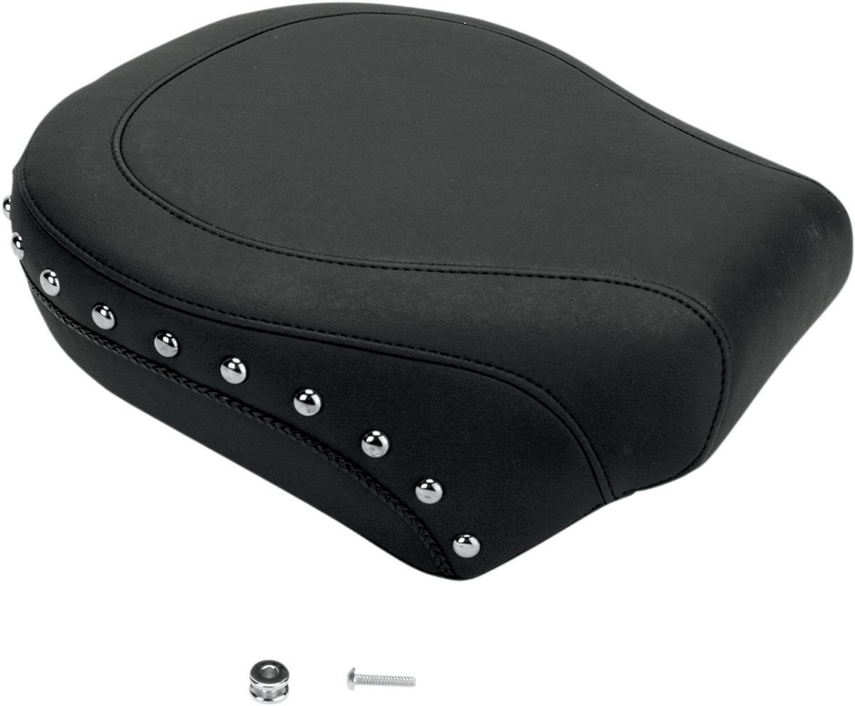 MUSTANG Wide Rear Seat - Studded - Black - Softail 76243