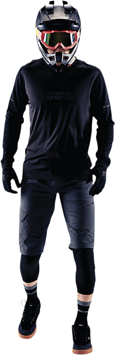 100% Ridecamp Jersey - Long-Sleeve - Black/Charcoal - Medium 40028-00001