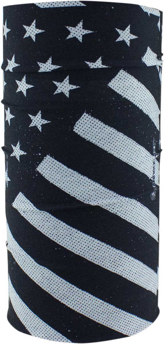 ZAN HEADGEAR Motley Tube Fleece Lined - Black and White Flag TF091