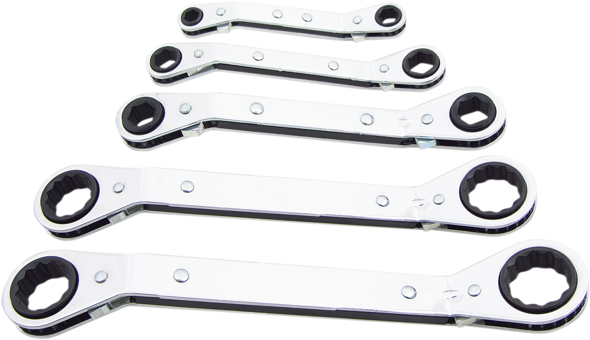 LANG TOOLS Wrench Set - Ratcheting Offset - SAE ROW-5