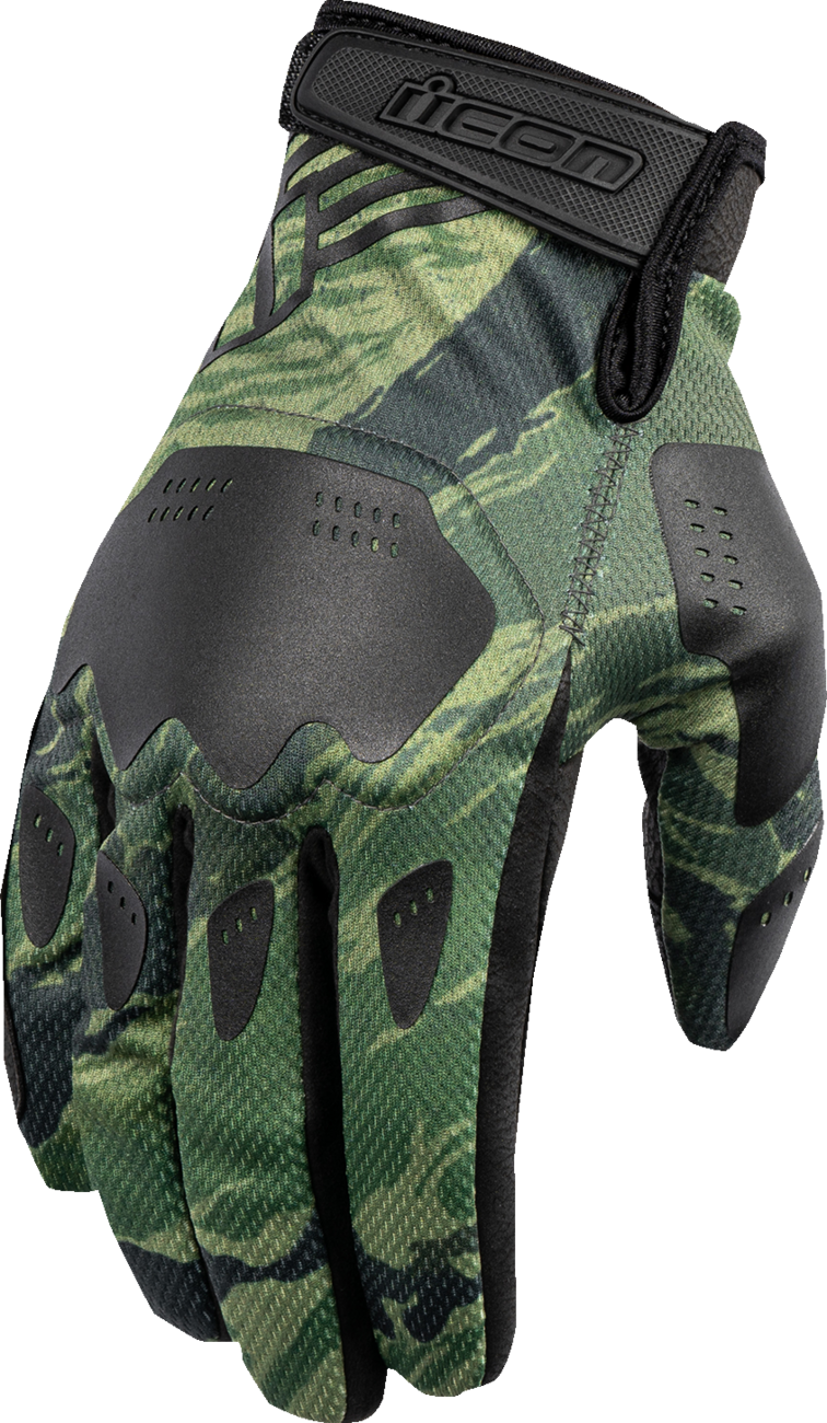 ICON Hooligan™ Tiger's Blood Gloves - Green - Small 3301-4623