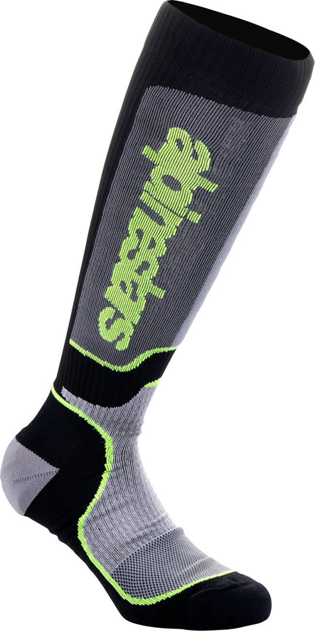 ALPINESTARS MX Plus Socks - Black/Gray/Yellow - Medium 4702324-175-M