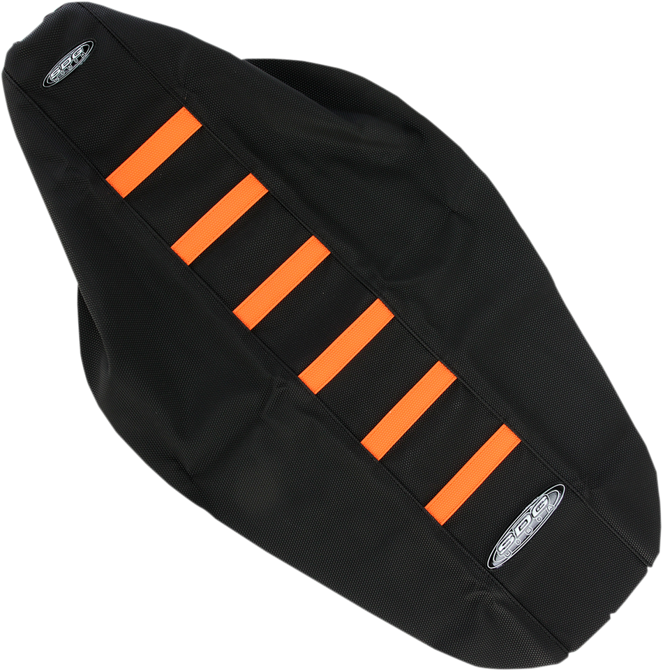 SDG 6-Ribbed Seat Cover - Orange Ribs/Black Top/Black Sides 95929OK