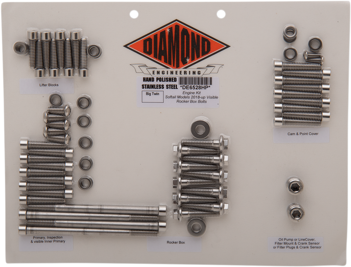 DIAMOND ENGINEERING Bolt Kit - Engine - FLF/FXB DE6528HP