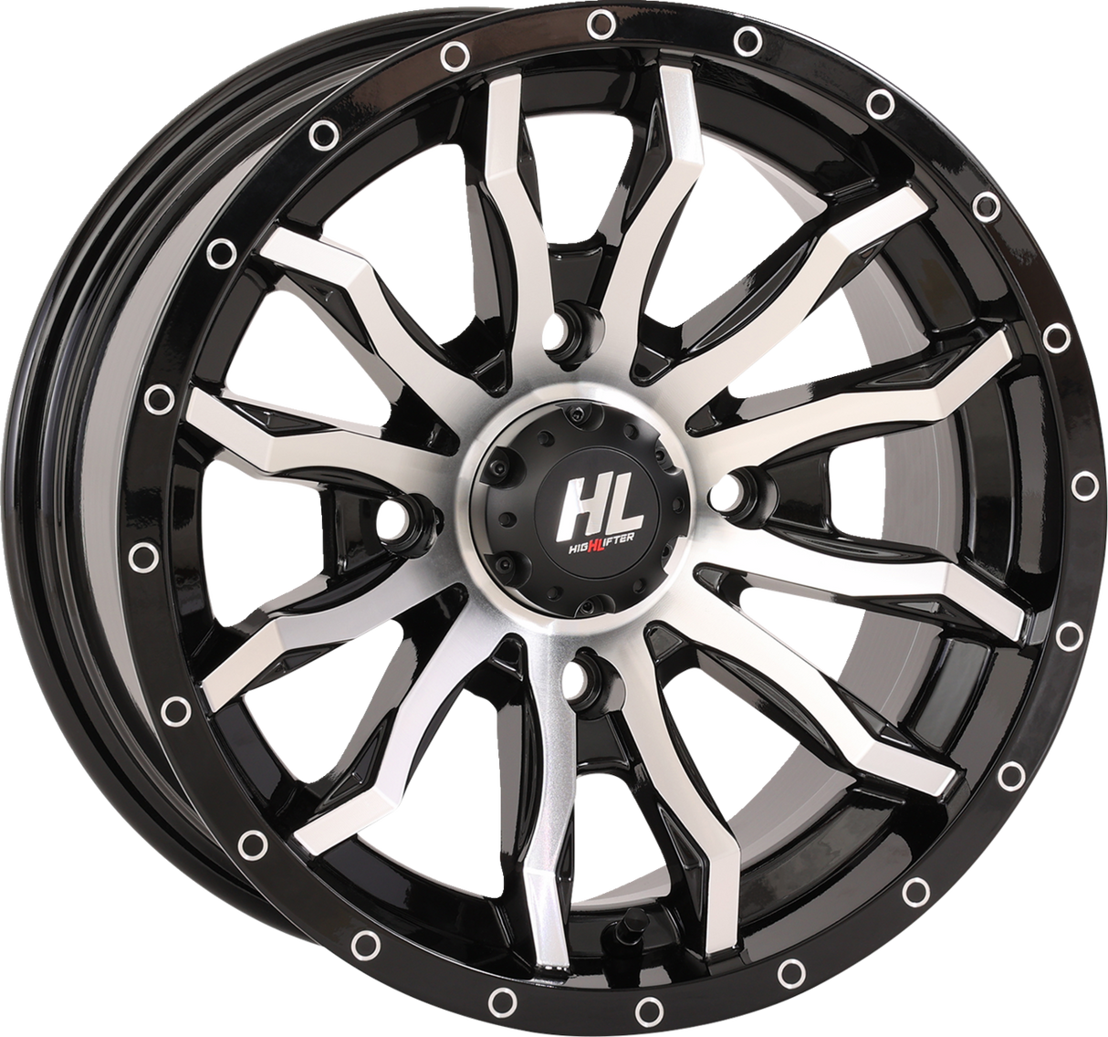 HIGH LIFTER Wheel - HL21 - Front/Rear - Gloss Black w/Machined - 22x7 - 4/137 - 4+3 (+10 mm) 22HL21-1137