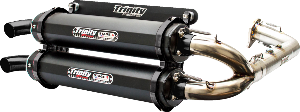 TRINITY RACING Stage 5 Dual Exhaust - Cerakote Black TR-4174D-C2