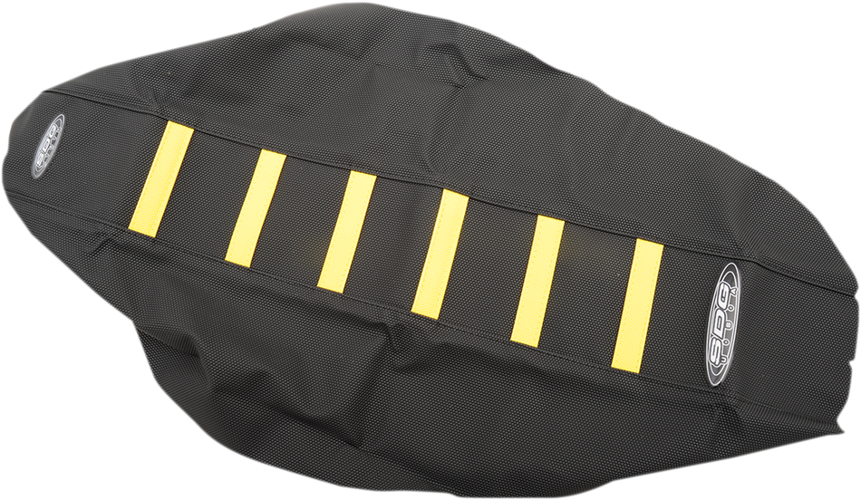 Funda de asiento SDG de 6 nervaduras - Costillas amarillas/Parte superior negra/Lados negros 95946YK 