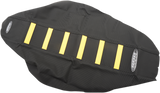 SDG 6-Ribbed Seat Cover - Yellow Ribs/Black Top/Black Sides 95946YK