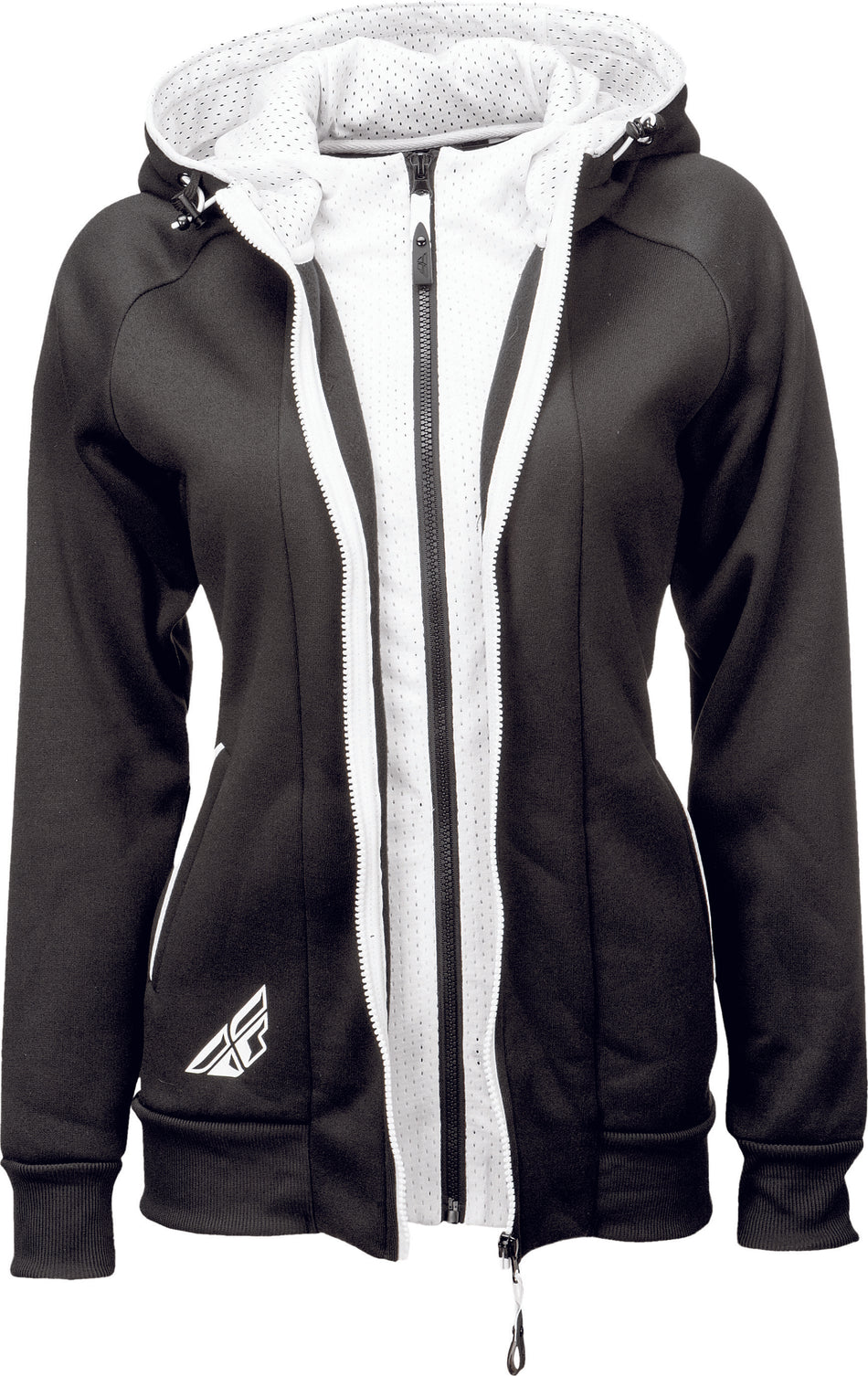 FLY RACING Fly Track Zip Up Hoodie Black/White Xl 358-0100X