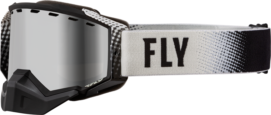 FLY RACING Zone Snow Goggle Blk/Grey W/ Silver Mirror/Smoke Lens 37-50262