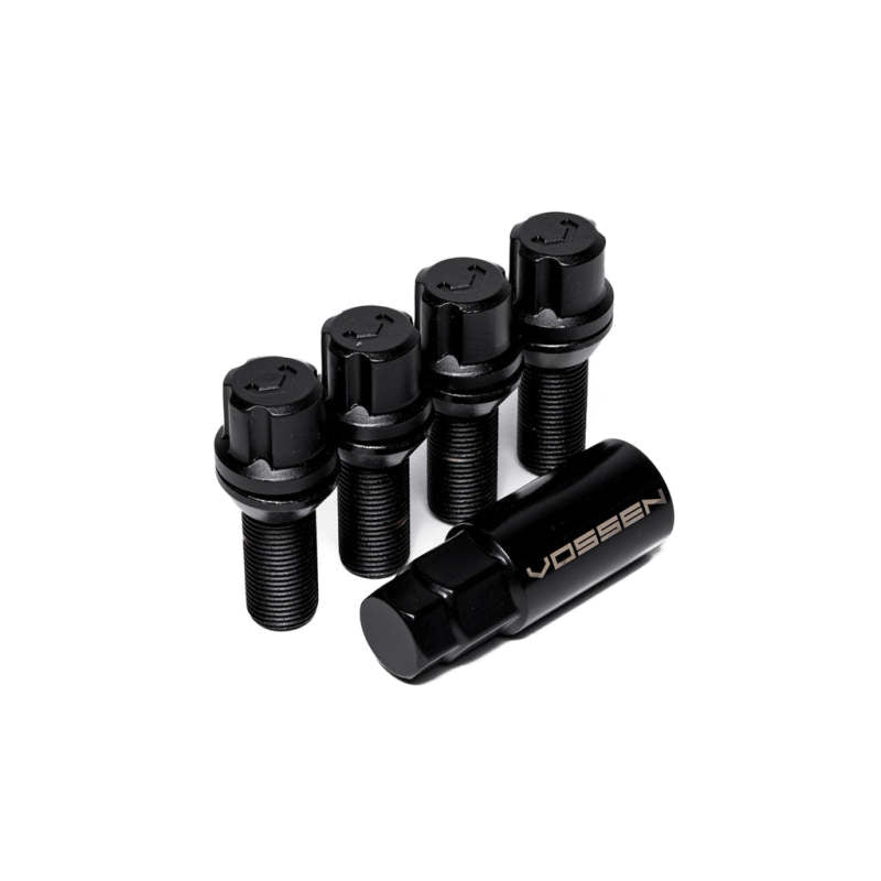 Vossen 30mm Lock Bolt - 14x1.25 - 17mm Hex - Cone Seat - Black (Set of 4) LUG-BL1425-30-BC